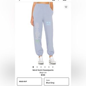 Boys Lie Blue Grey “Word Vomit” Sweatpants
